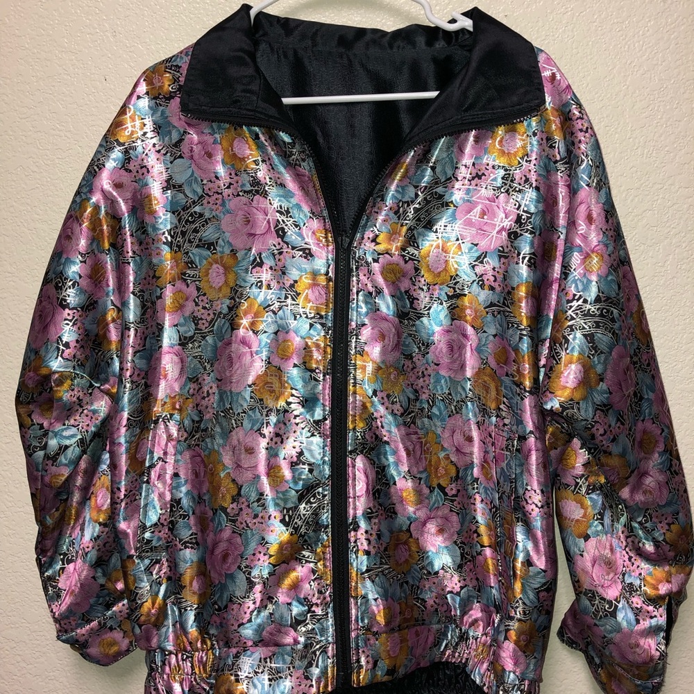 Vintage HAND MADE psychedelic metallic windbreaker